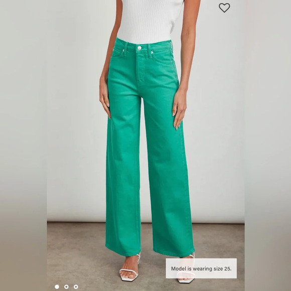 Rails the Getty high rise wide leg emerald jeans pants rails X water.org NWT - Picture 1 of 14